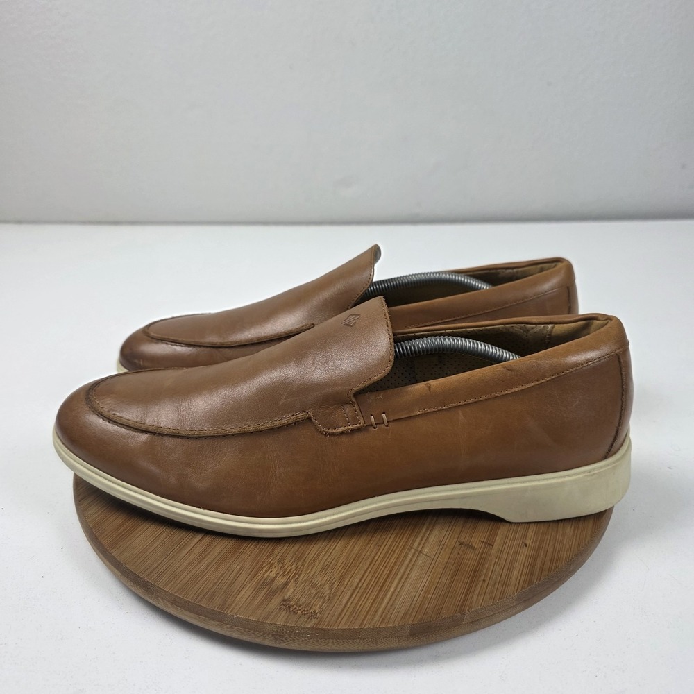 Amberjack Shoes Mens Size 13 Brown Leather Slip On Casual Comfort Loafers
